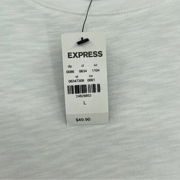-Express Eyelet Ruffle Sleeve Tee NWT L - Picture 4 of 6